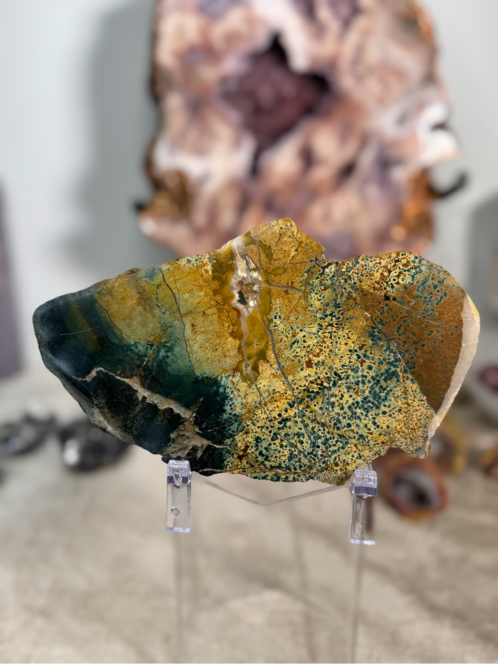 Natural Morning Dew Jasper Druzy Slab — Indonesia